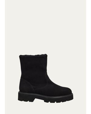 Aquatalia 40Mm Eloise Shearling-Lined Suede Ankle Boots - Black