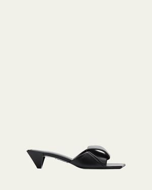 Loewe 45Mm Origami Leather Slide Sandals - Natural