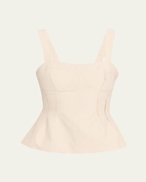 Jonathan Simkhai April Cotton Faille Bustier Top - Natural