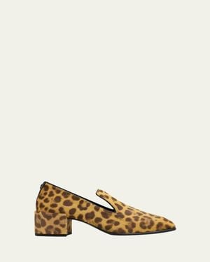 Jimmy Choo 45Mm Elliot Leopard Calf Hair Loafers - Natural