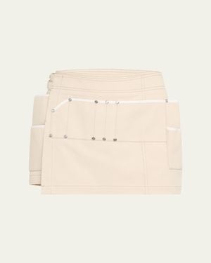 Jane Wade Wrap Toolbelt Mini Skirt - Natural