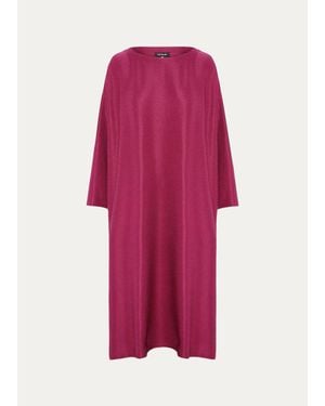 Eskandar Wide A-Line Scoop Neck Dress - Pink