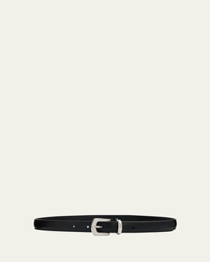 The Row Ring Leather Belt - White