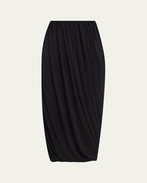 Cinq À Sept Calden Draped Midi Skirt - Black