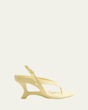 Jonathan Simkhai Darya Leather Wedge Thong Sandals - Natural