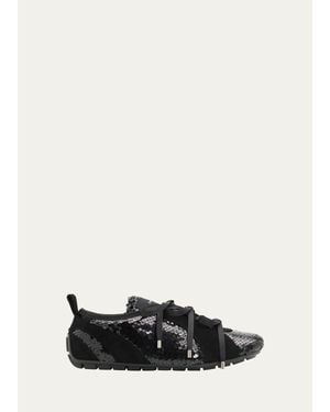 Simone Rocha Ballerina Grip Sequined Low-Top Sneakers - White