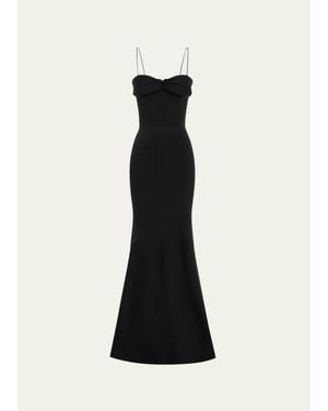 Alex Perry Cupped Draped Satin Gown - Black