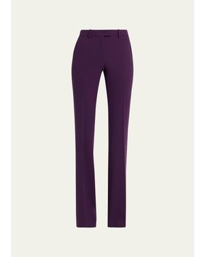 Michael Kors Haylee Flare-Leg Stretch Wool Pants - Purple