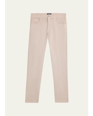 Cesare Attolini Cotton Slim Straight-Leg Five-Pocket Pants - Natural