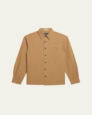 Helmut Lang Sailor Slub Cotton And Linen Overshirt - Natural