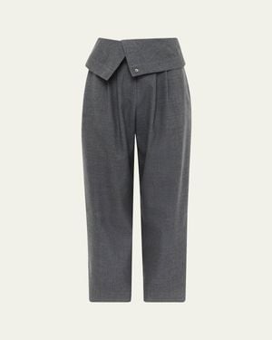 JW Anderson Fold Over Wool Pants - Gray