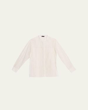 Akris Wave Broderie Anglaise Cotton Voile Blouse - Natural