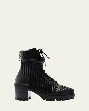 Alexandre Birman Tresse Combat Bootie - Black