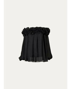 Carolina Herrera Rosette Off-The-Shoulder Blouse - Black