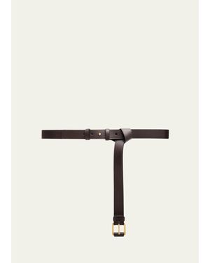 Michael Kors Jodi Leather Trouser Belt - Natural