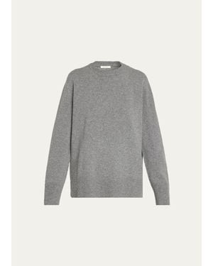 The Row Sibem Wool-Cashmere Crewneck Sweater - Gray