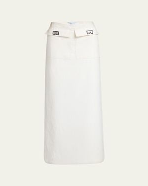 Ferragamo Turn-Lock Pocket Maxi Skirt - White