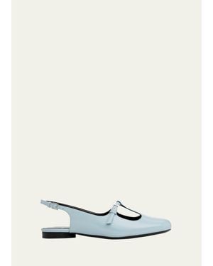 Pierre Hardy Mia Patent Leather Mary Jane Slingback Flats - White