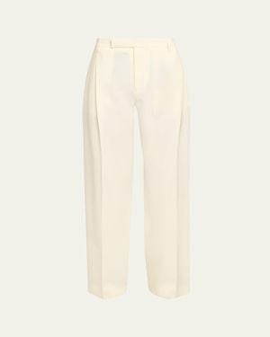 Maria McManus Pleated Straight-Leg Pants - Natural