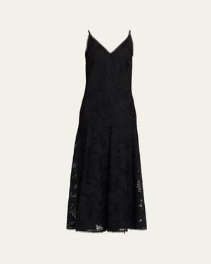 Kobi Halperin Robbie Embroidered Lace-Trim Maxi Dress - Black