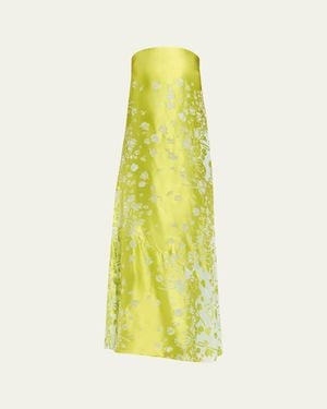 Christopher Esber Strapless Burnout Maxi Dress - Yellow
