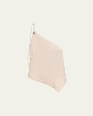 Helmut Lang Asymmetric One-Shoulder Sailor Top - Natural