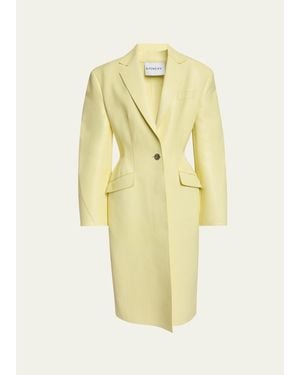 Givenchy Leather Cocoon Coat - Yellow