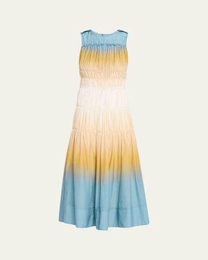 3.1 Phillip Lim Smocked Ombré Voile Midi Dress - White