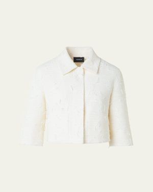 Akris Winslow Boucle Sequined Short Jacket - Natural