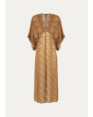 ViX Megan Animal-Print Maxi Cover-Up Dress - Natural