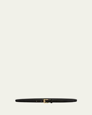 The Row City Suede Skinny Belt - Natural