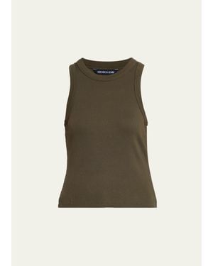 Veronica Beard Jordyn Cropped Tank Top - Green