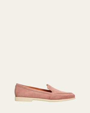 Santoni Suede Loafers - Pink