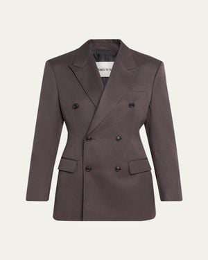 Tonywack Double-Breasted Wool Blazer - Purple
