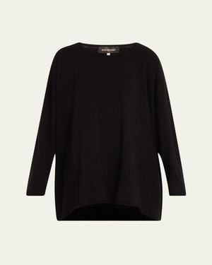 Eskandar A-Line Bateau Neck Cashmere Sweater - Black