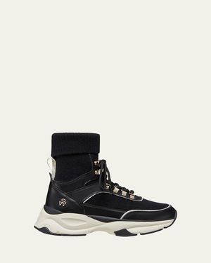 Stuart Weitzman Sw High-Top Leather Hiker Sneaker Sneakers - Black