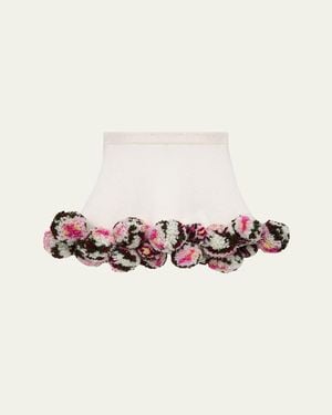 Loewe X Paula's Ibiza Pom-Pom Boucle Mini Skirt - Natural