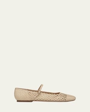 Veronica Beard Ellie Raffia Ballerina Flats - Natural