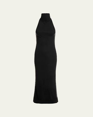 16Arlington Covey High-Neck Midi Dress - Natural