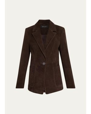 Kobi Halperin Claudia Single-Button Suede Jacket - Brown