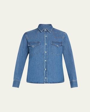 Fortela Denim Texan Button Down Shirt - Blue