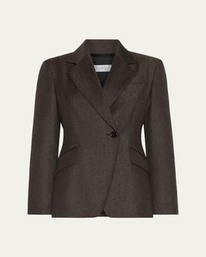 Max Mara Double-Breasted Wool-Blend Jacket - Black