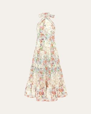 Aqua Blu Australia Evelyn Backless Halter Maxi Dress - Natural
