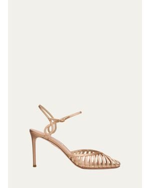 Aquazzura 85Mm Sweet Surrender Satin Caged Pumps - Natural