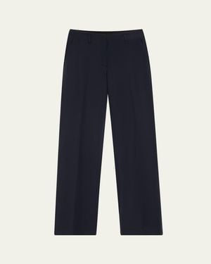 Dries Van Noten Parchia Bis Straight Leg Wool Pants - Blue