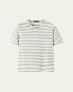 Loro Piana Agonda Cotton And Linen Bengal Stripe Crewneck T-Shirt - Natural
