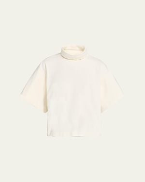 RÙADH Orbital Mock-Neck Short-Sleeve T-Shirt - Natural