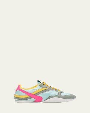 Miu Miu Colorblock Nylon Tech Runner Sneakers - Green