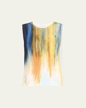 Oscar de la Renta Abstract-Print Knit Tank Top - Multicolor