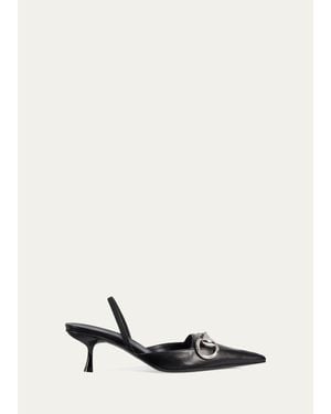 Gucci Boulevard 55Mm Leather Slingback Pumps - White
